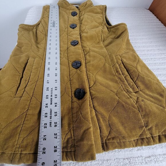 Habitat Womens Quilted Corduroy Vest Size Large Tan Cotton Button Front Pockets - Picture 9 of 9